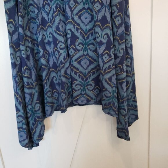 FRESH PRODUCE Blue Ikat Surfside Print Moonlight Blue Maxi Skirt, Size Small - Picture 5 of 12
